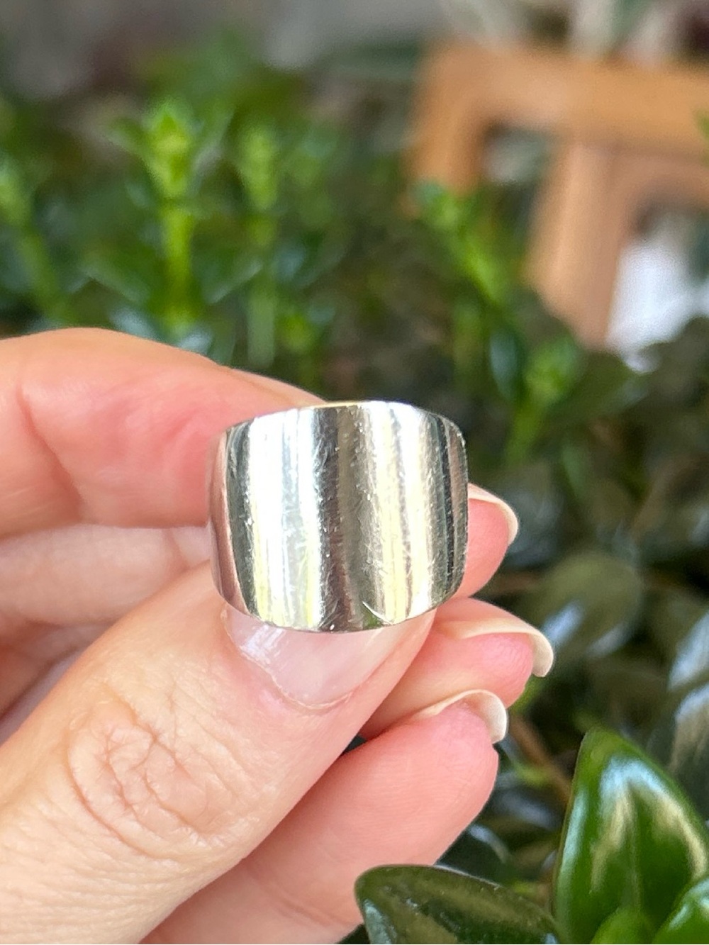 Vintage Sterling Silver Wide Band Ring